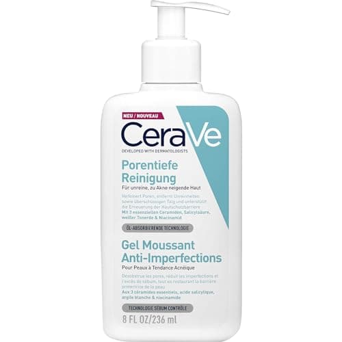 Image of CeraVe Blemish Control Cleanser, 2% Salicylic Acid Face Wash with Niacinamide & 3 Essential Ceramides, Exfoliates & Clears Clogged Pores for Blemish-Prone Skin, Developed with Dermatologists, 236ml