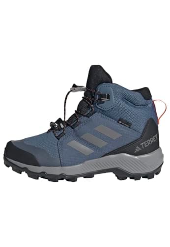 Image of adidas Unisex Kinder Terrex Mid Gore-TEX Hiking Shoes Kids, Wonder Steel/Grey Three/Semi Impact Orange, 32 EU