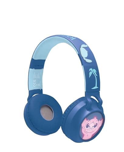 Image of LEXIBOOK, Disney Stitch, Wireless and wired 2-in-1 headset with Stitch details and light effects, sound limited to 85 dB, foldable, adjustable, rechargeable, HPBT015D