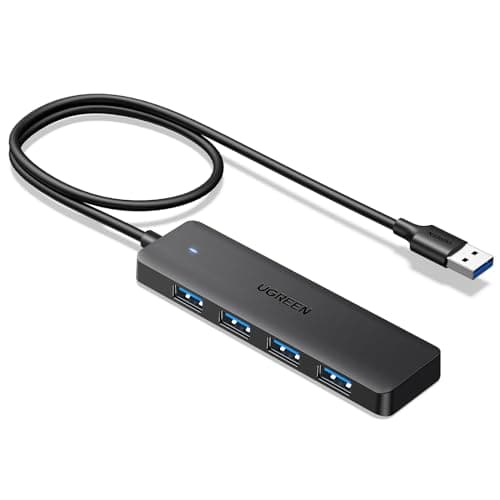 Image of UGREEN USB Hub 3.0 with 60CM Extended Cable, 4 Ports Ultra Slim USB Splitter with 5Gbps Data Transfer, USB Extender for Mouse/Keyboard/Card Reader/Printer/Flash Drive, Compatible with PC/Laptop/Xbox