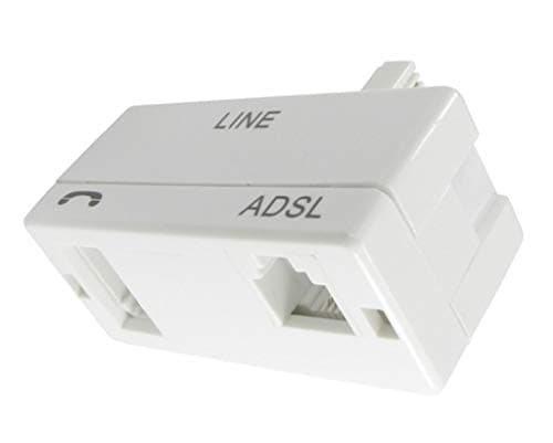 Image of ASNQ ADSL Filter - Microfilter for Phone/Broadband - Plug to RJ11 Connector - Broadband Filter for BT Sky Talktalk - Internet and Telephone Splitter