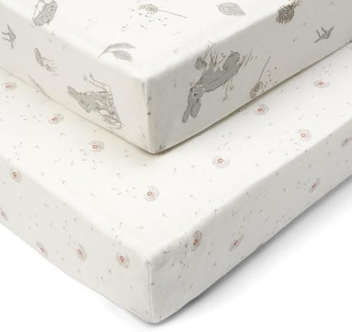 Image of Tutti Bambini Cot Fitted Sheets 2-Pack | 100% Organic Cotton, Fits 60x120cm Mattresses | Cocoon