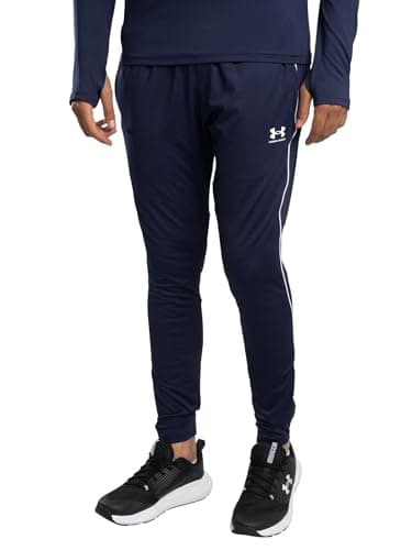 Image of Under Armour Men's Challenger Training Pant, Stretchy and Lightweight Men's Tracksuit Bottoms. Comfortable Joggers for Training and Athletics,Midnight Navy / / White,SM