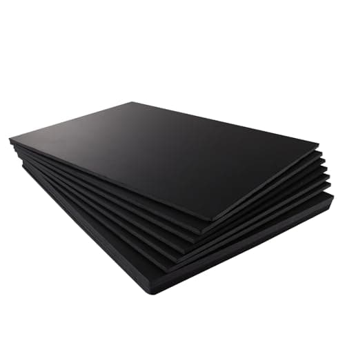 Image of ASelected 10 Pack A2 Foam Board, 5mm Thick Black Polystyrene Foam Sheet for Model Making, Mounting Photos, Presentations, Arts and Crafts Projects, 594 X 420Mm