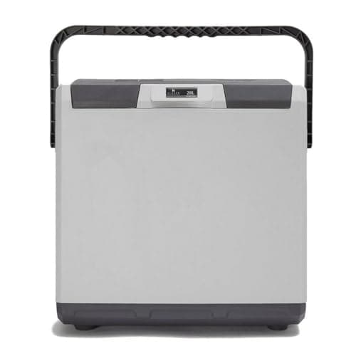 Image of Hi-Gear 28 Litre Cooler with Integrated Handle & 12V Car Plug /240V Mains, Portable, Spacious & Insulated, Electric Cool Box, Ideal for Camping, Picnics & Festivals (Mid Grey)