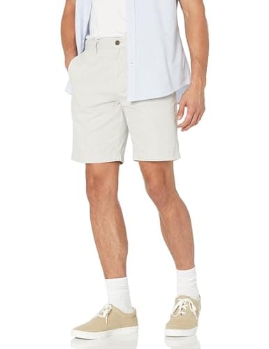 Image of Amazon Essentials Men's Slim-Fit 9" (23cm) Chino Shorts, Grey, 32W