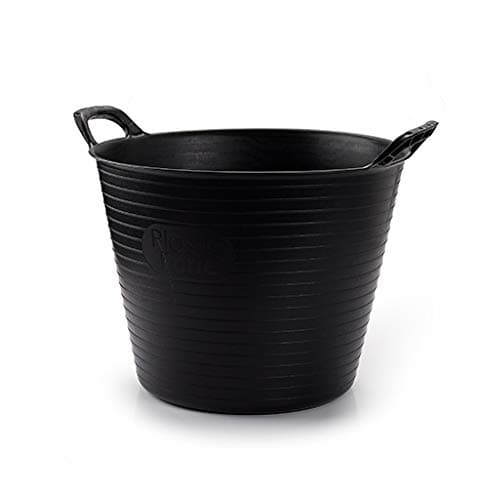 Image of doodle and MOOZE 6x 42 Litre Black Heavy Duty Large Flexi Tub Rubble Container Garden Home Flexible Plastic Storage Bucket (6, Black)