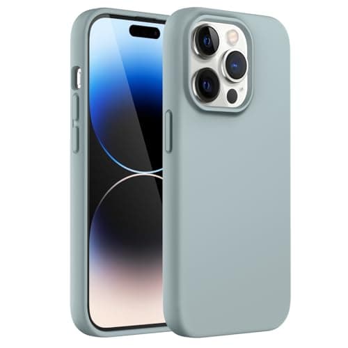 Image of JETech Silicone Case for iPhone 14 Pro 6.1-Inch, Silky-Soft Touch Full-Body Protective Phone Case, Shockproof Cover with Microfiber Lining (Succulent)