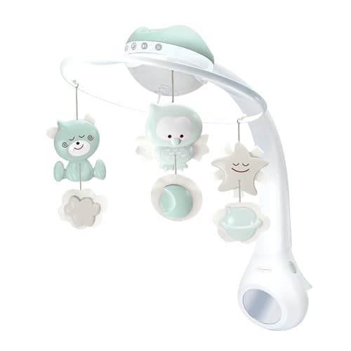 Image of Infantino 3-in-1 Projector Musical Mobile, Convertible Mobile, Table & Cot Light Projector with Wake-Up Mode to Simulate Daylight, Includes 6 Melodies & 4 Nature Sounds, Sage