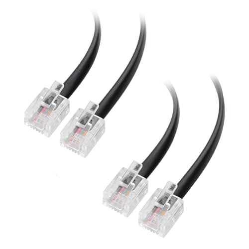 Image of Cable Matters 2-Pack ADSL Cable 3m (RJ11 to RJ11 Cable) for Telephone, Internet DSL, ADSL, Modem in Black - 3m