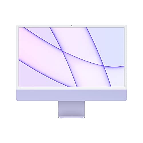 Image of 2021 Apple iMac with Apple M1 Chip (24-inch, 8GB RAM, 256GB SSD Storage) (QWERTY English) Purple (Renewed)