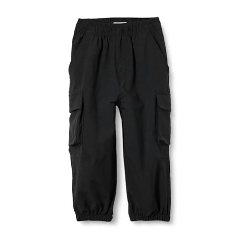 Image of Amazon Essentials Unisex Kids' Cargo Parachute Trousers, Black, 3 Years