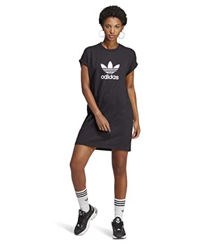 Image of adidas Originals Women's Trefoil T-Shirt Dress, Black, XXS