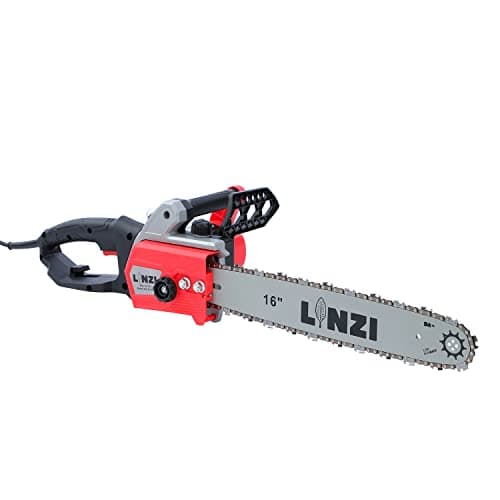Image of LINZI Electric Chainsaw 1300W 16-Inch Guide Bar and Blade Chain, Portable Corded Chain Saw with Extra Chain for Garden Trees Wood Cutting 101732