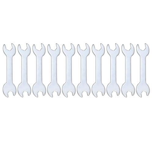Image of sourcing map 10pcs Double Open End Thin Wrench 10mm x 13mm Metric Super Thin Small Flat Head Wrench Galvanizing Open Ended Spanner for Automotive Repair Furniture Assembly