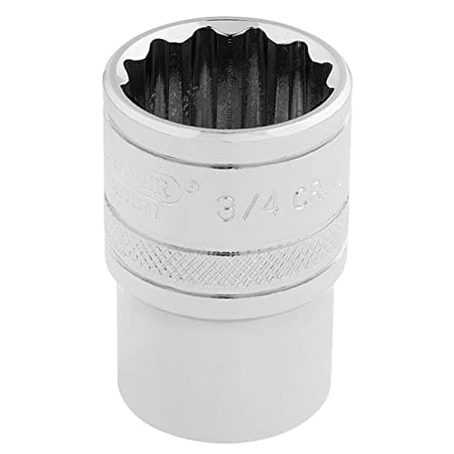 Image of Draper 33660 1/2-Inch Square Drive Polished Chrome Imperial Socket, Blue, 3/4-Inch Size