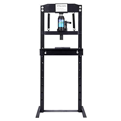 Image of 12 Ton Hydraulic Workshop Press Garage Shop Floor Press Bottle Jack Pressing Plates Bearing, Black