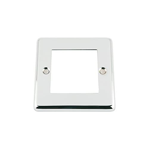 Image of Polished Chrome - Classic Plate - Modular Data Grid Faceplate - Cut Hole 50 x 50 mm