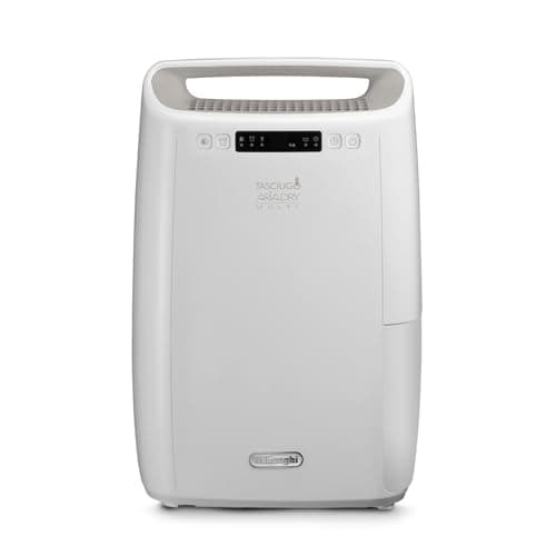 Image of De’Longhi Tasciugo AriaDry Multi - Portable Home Dehumidifier with 3-Action Filtration System, 14L/Day Moisture Removal, Laundry Function, Mould Absorber, Quiet, White (DEXD214RF)