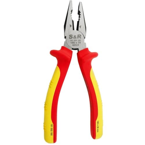 Image of S&R VDE - Universal Insulated 1000V Pliers, Combination Pliers 180mm - VDE Tested