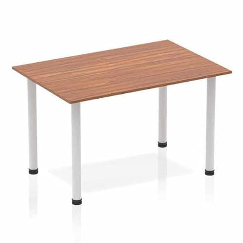 Image of Dynamic Office Solutions Impulse 1200mm Straight Table with Post Leg Walnut Silver