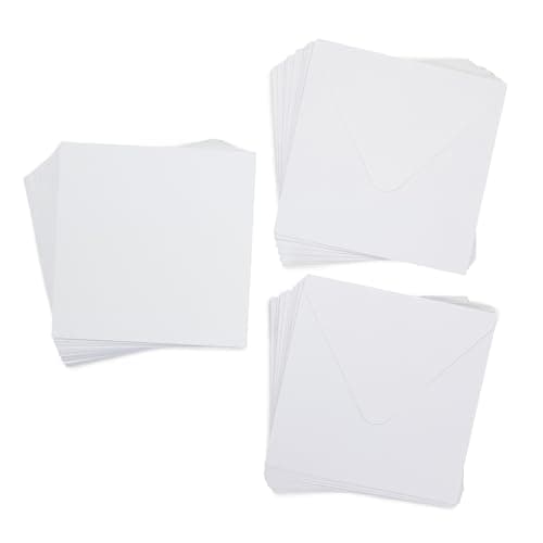 Image of Crafter's Companion - 7" x 7" White Card & Envelopes - Pack of 50 - Includes 25 White Card Blanks & 25 Matching Envelopes - Great for Variety of Occasions