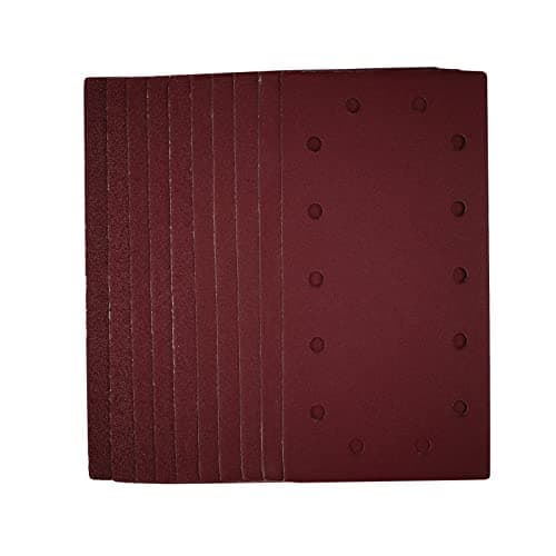 Image of Draper 230 x 115mm 10 -Piece Sanding Sheets Set | Assorted Grit Hook & Loop Sander Accessory | Multi- Surface Utility | Aluminium Oxide | 8mm Dust Extract Holes | 55866
