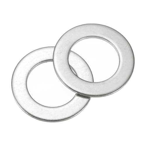 Image of sourcing map 60Pcs M14 304 Stainless Steel Flat Washers Plain Washer 14mm ID 20mm OD 1mm Thick Flat Spacers for Screws Bolts Garden Faucet Plumbing Repair, Silver