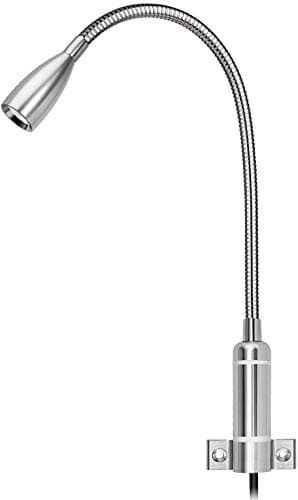 Image of Meanyee 1 * 3W Wall Reading lamp led Bedside Lights headboard with Touch Switch/stepless dimmable/Adjustable/Gooseneck//Warm White(3000K)/led/Plug in cord/MY-BD061