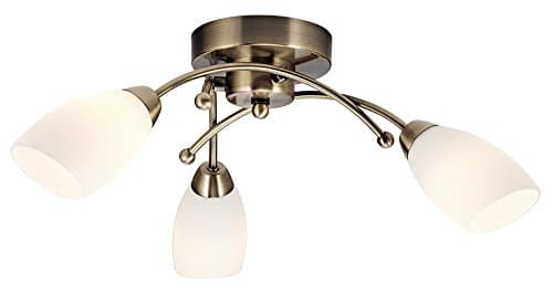 Image of Contemporary 3 Arm Antique Brass Ceiling Light Fitting by Happy Homewares