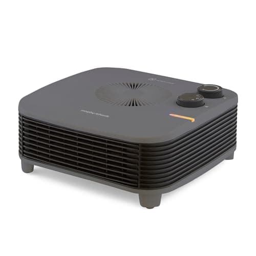 Image of Morphy Richards HeatFlux 2kw Flat Fan Heater, 20m2, Adjustable Thermostat, Lightweight, Compact, Portable, Low Noise, Wide Angle Heat Output, Overheat Protection, Grey, 825101