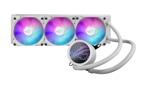 Image of ASUS ROG RYUO III 360 ARGB White Edition All-in-one AIO Liquid CPU Cooler 360mm Radiator, Asetek 8th gen Pump Solution, Anime Matrix™ LED Display and ROG AF 12S ARGB Fan.