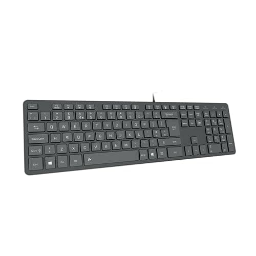 Image of B.FRIENDIT Slim USB Wired Keyboard, Soft Touch and Quiet Key for PC, Laptop and Computer, Full Size QWERTY UK Layout - Black