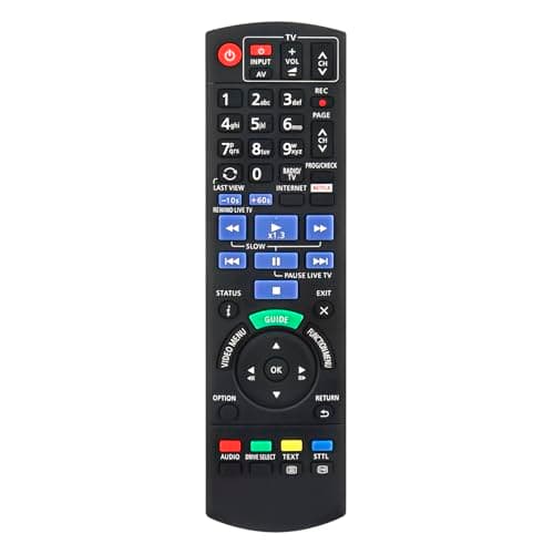 Image of AULCMEET N2QAYB001114 sub N2QAYB001113 Replacement Remote Control Compatible with Panasonic 4K Ultra HD 3D Blu-Ray Recorder DMR-UCB70 DMR-UBC90 DMR-UBS80 DMR-UBS90 DMR-UBC80 DMR-UBC90EG-2TB