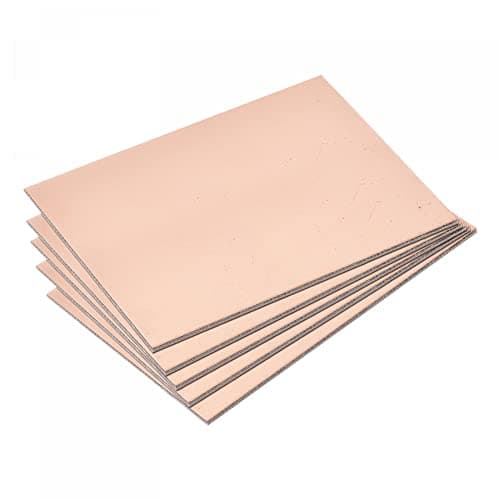 Image of sourcing map PCB Copper Clad Board Laminate 100mm x 70mm x 2mm FR4 Glass Fiber Single-Sided for Circuit Projects, Pack of 5