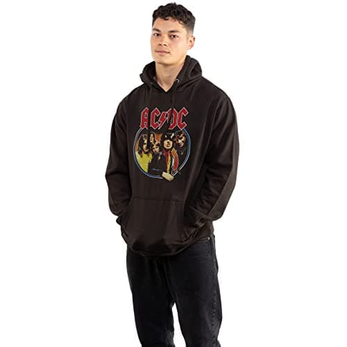 Image of AC/DC HIGHWAY TO HELL EMBLEM - MENS P/O HOOD - BLACK - XLG