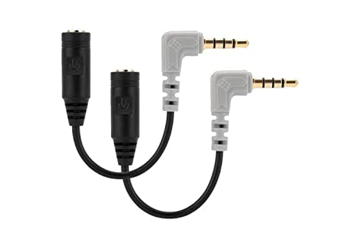 Image of Alphatec 2 Pack Replacement SC4 Microphone Cable, 3.5mm TRS to TRRS Adapter Connect smartphones, tablets with Rode VideoMic Go, VideoMicro & BOYA Mic Lavalier microphone