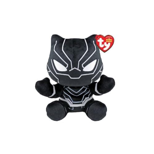 Image of TY Black Panther Marvel Avengers Beanie Babies Regular, Licensed Beanie Baby Soft Plush Toy, Collectible Cuddly Stuffed Teddy