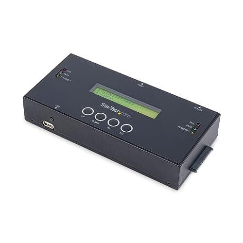 Image of StarTech.com 1:1 Standalone Hard Drive Duplicator and Eraser, SAS and SATA HDD/SSD Cloner/Copier, Hard Drive Duplicator and Sanitizer, LCD Display, TAA Compliant (SATSASDUPE11)