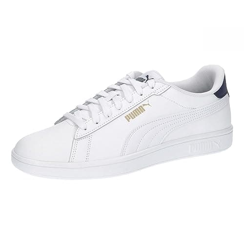 Image of Puma Unisex Adults Puma Smash 3.0 L Sneakers, Puma White-Puma Navy-Puma Gold, 12 UK