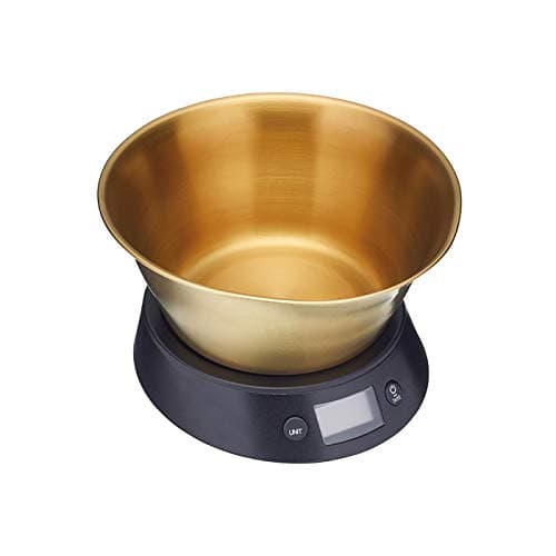 Image of MasterClass Digital Kitchen Scales with Bowl in Gift Box, Brass / Black, 5 kg
