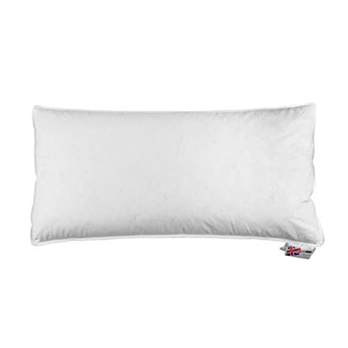 Image of HOMESCAPES Duck Feather Euro Continental Pillow - 40cm x 80cm (16″x32″) Luxury Natural Hypo-Allergenic European Pillows Medium Support 100% Cotton Casing RDS Certified.