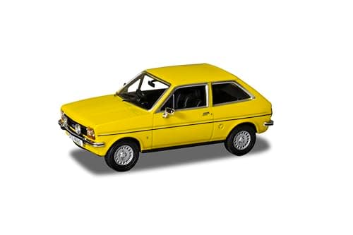 Image of Corgi Diecast Model Vehicles - VA12513 Ford Fiesta MkI 1.3 Ghia, Signal Yellow, Men & Women Souvenir Gifts from UK - Small Die Cast Toy Car Models for Boys, Gift for Motor Enthusiasts