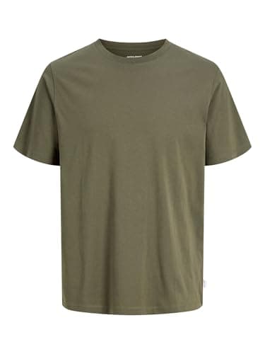 Image of JACK & JONES NOS Men's Jjeorganic Basic Tee Ss O-Neck Noos T-Shirt Not Applicable, Green (Olive Night Detail: Slim), Large