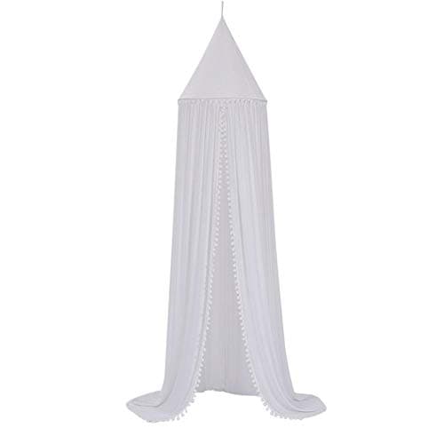 Image of HYGRAD BUILT TO SURVIVE Kids Bed Canopy Round Dome 240cm Canopy for Princess Girls Mosquito Net for Children's Bedroom Nursery Room Decoration Baby Crib (White)