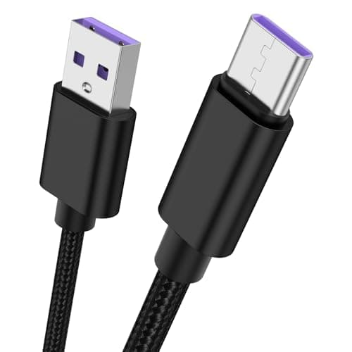 Image of USB C Cable 2M Long PS5 Controller Charger Cable Fast Charging, 3A Type C Lead Braided Wire for Samsung Galaxy S23 S22 S21 A55 A54 A53 A35 A25 A15 A14,Playstation 5,Xbox Series X/S (Black, 2m)