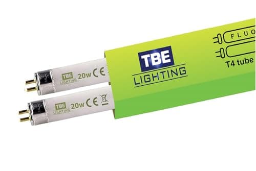 Image of TBE LIGHTING T4 20w Fluorescent Tube Lamps 578mm - 2 Pack of CFL Bulbs - G5 2-Pin Base Fittings - T4 High Efficiency Lamps, Soft White 3500K