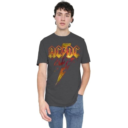 Image of ACDC Fire Bolt Unisex T Shirt, Black, XX-Large