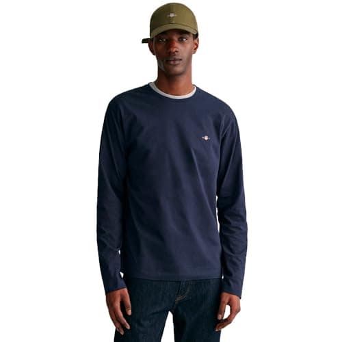 Image of GANT Men's REG Shield LS T-Shirt, Evening Blue, Standard, Evening Blue, L