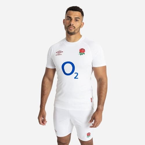 Image of Umbro Mens England Rugby Home Shirt 2024 Six Nations Adults White XXL